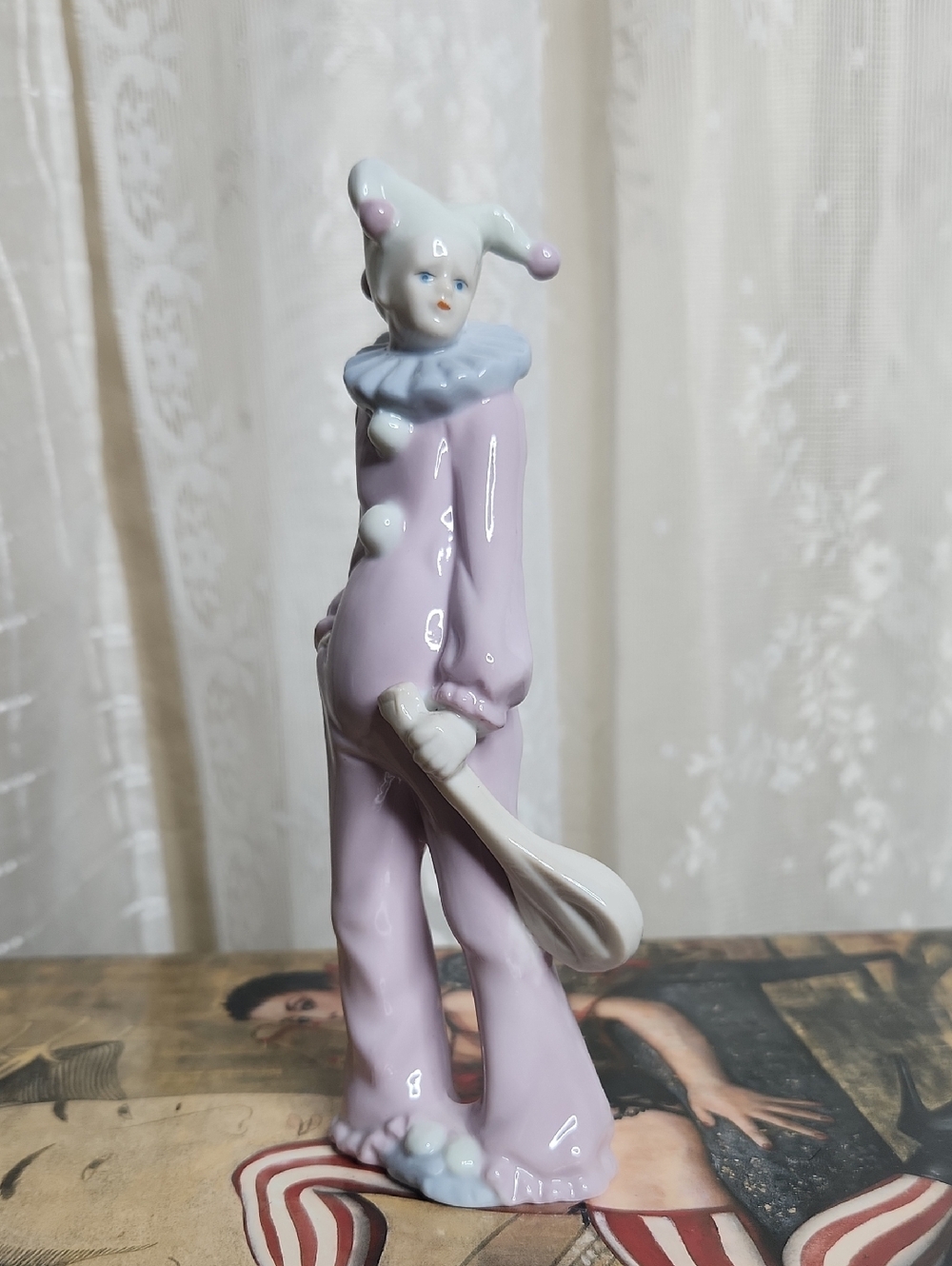 Vintage - Russ Berrie Figurine #15441 - Clown with Mandolin - Porcelain